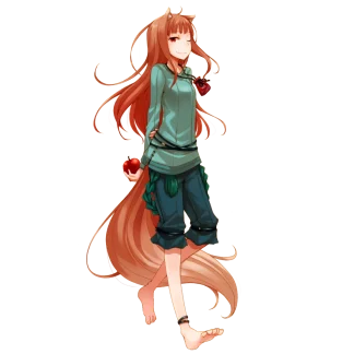 Holo artwork reference for a custom Spice and Wolf anime standee